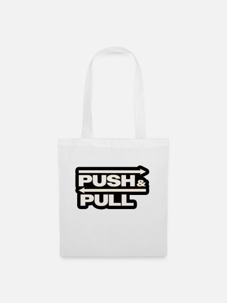 Push and Pull black - Stoffbeutel - Weiß