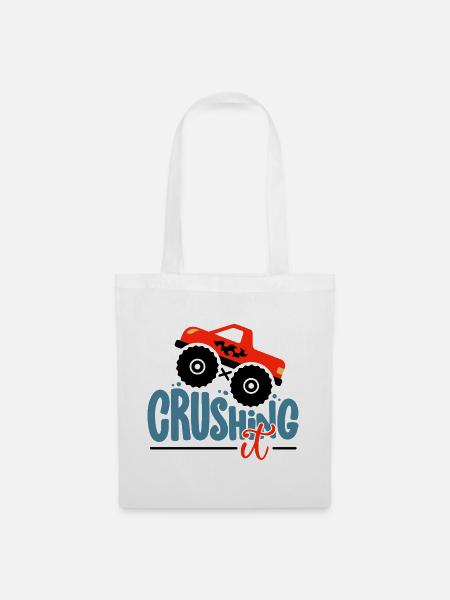 Crushing It Hotrod Grafik - Stoffbeutel - Weiß