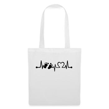 Bébé Heartbeat Cadeau Parents Enceintes - Sac en tissu - blanc - Devant