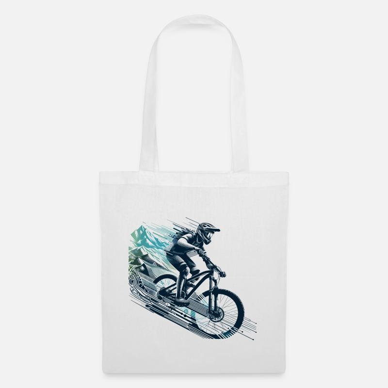 MTB Mountainbiking Downhill Geschenk - Stoffbeutel - Weiß