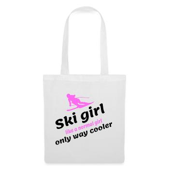 Fille de ski - Sac en tissu - blanc - Devant