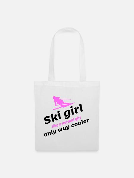 Ski Girl - Stoffbeutel - Weiß