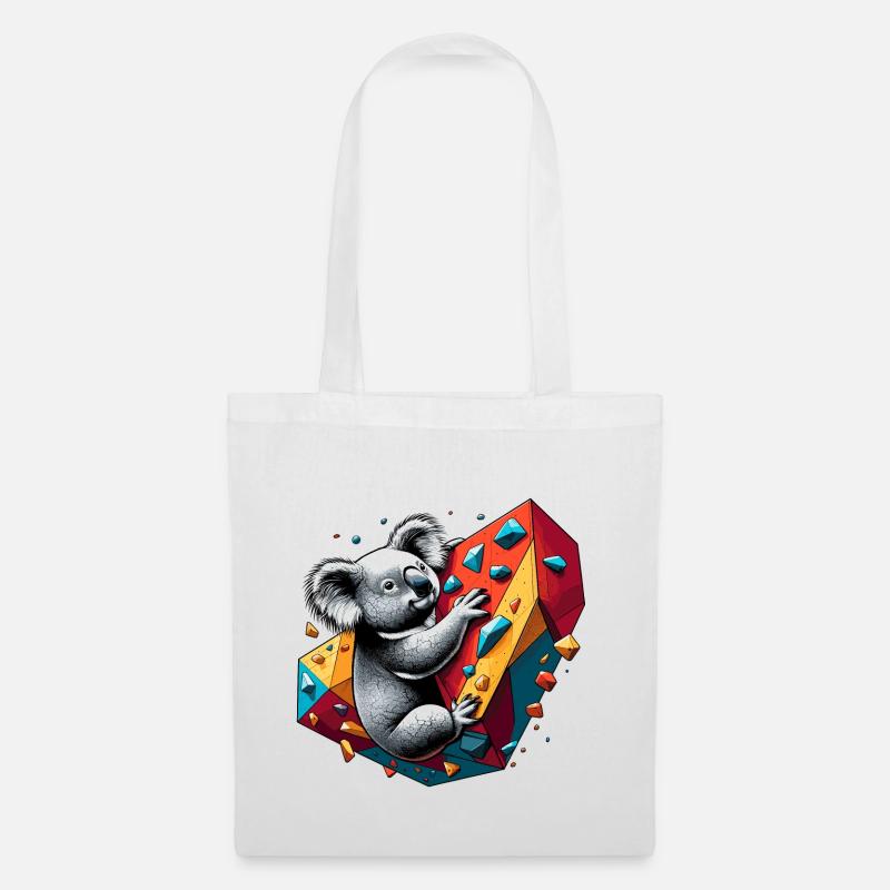 Bouldern Koala Geschenk - Stoffbeutel - Weiß