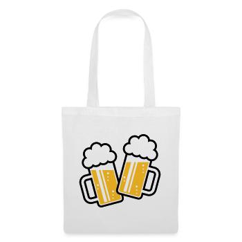 2 chopes de bière toast, à votre santé ! (Chopes à bière 2C) - Sac en tissu - blanc - Devant