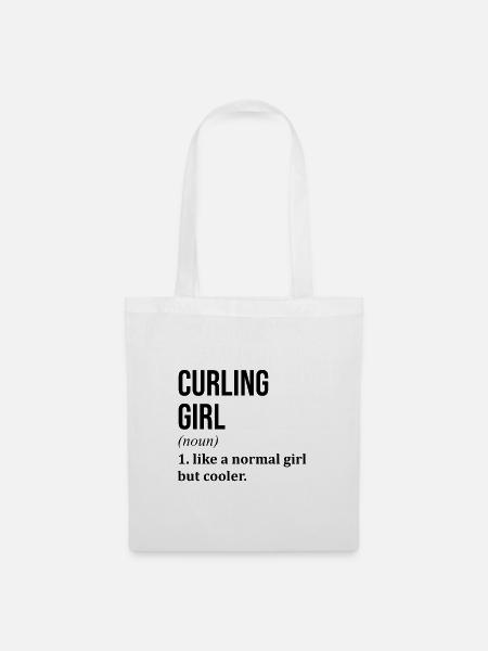 Curling Curling Curling - Stoffbeutel - Weiß