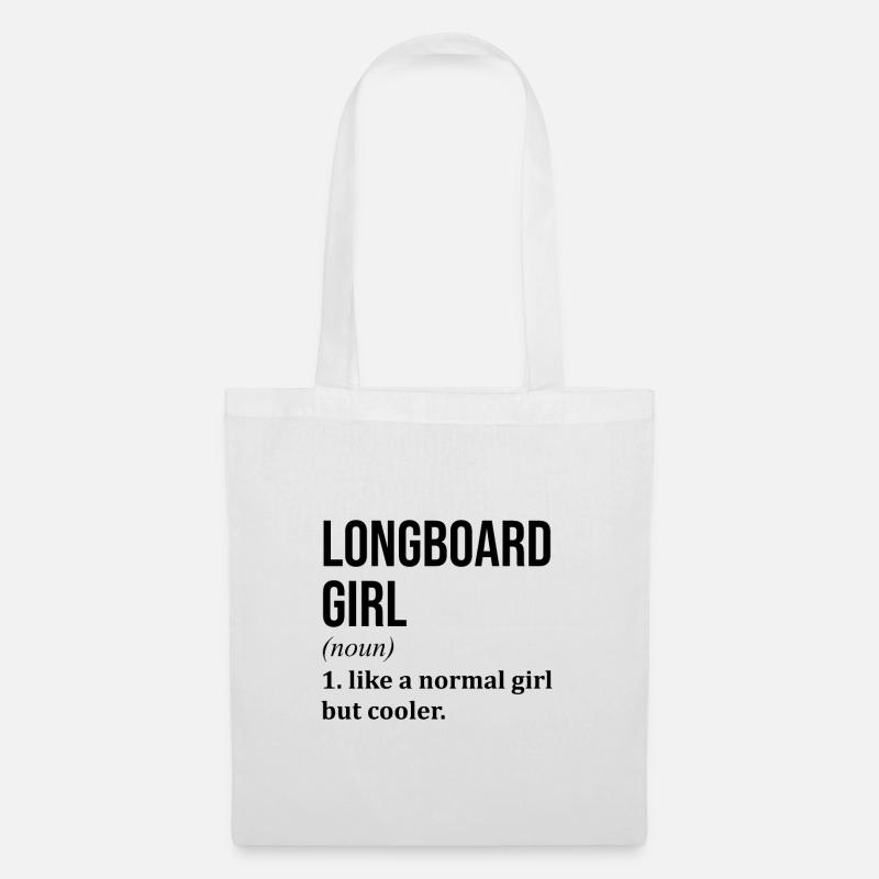 Longboard - Stoffbeutel - Weiß