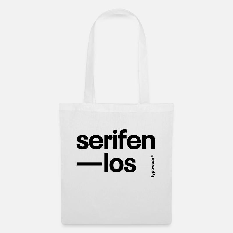 »Serifenlos« Typografie Design - Stoffbeutel - Weiß