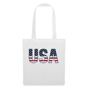 USA T-Shirt - American Flag Letters - Tote Bag - white - Front