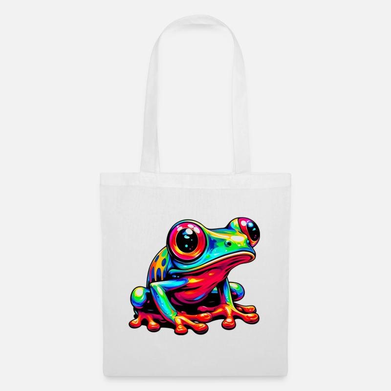 Frosch - Stoffbeutel - Weiß