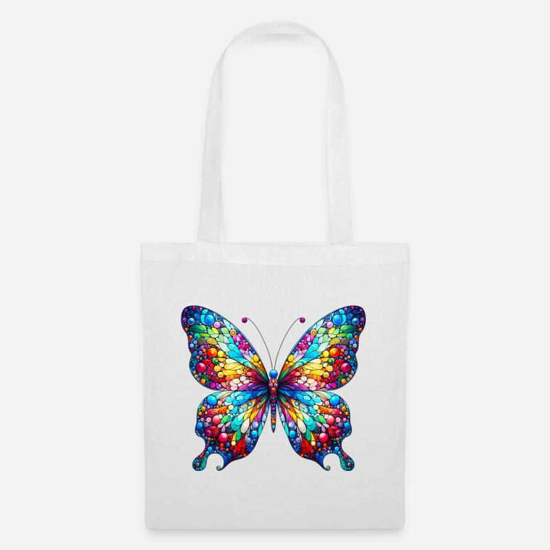 Schmetterling - Stoffbeutel - Weiß