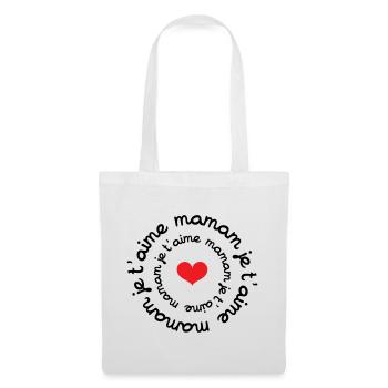Je t'aime maman / fête des mères - Sac en tissu - blanc - Devant