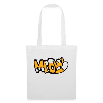 Meow Cat Comic Text Meow Funny Cartoon Quote - Tote Bag - white - Front
