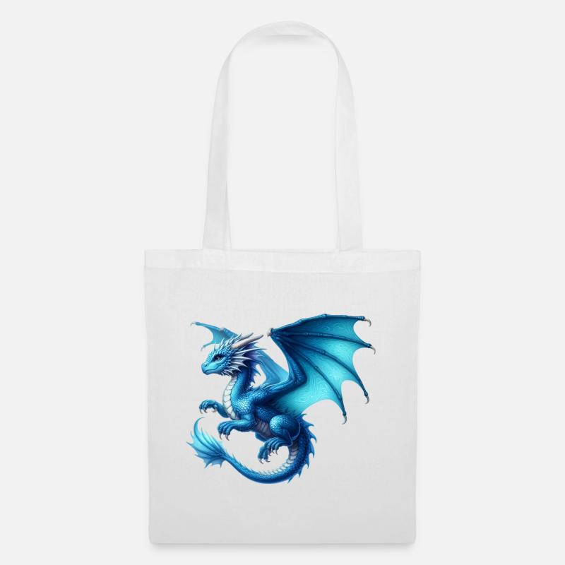 Drache - Stoffbeutel - Weiß