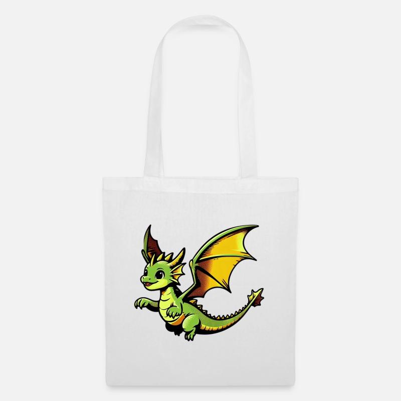 Drache - Stoffbeutel - Weiß