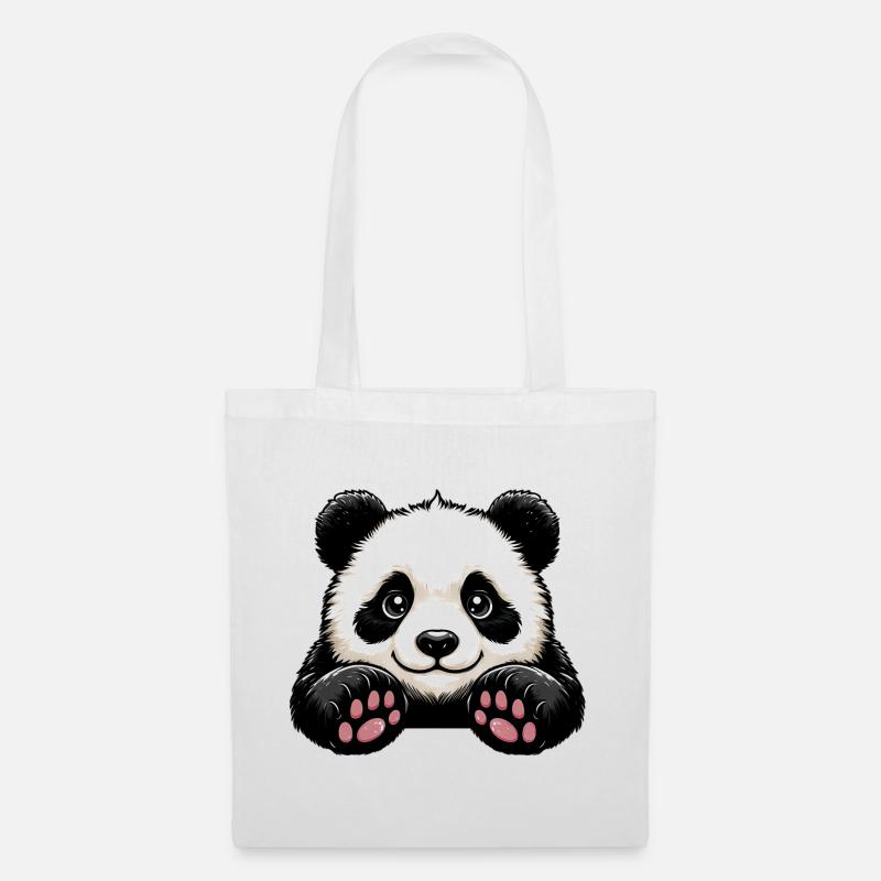 Panda - Stoffbeutel - Weiß