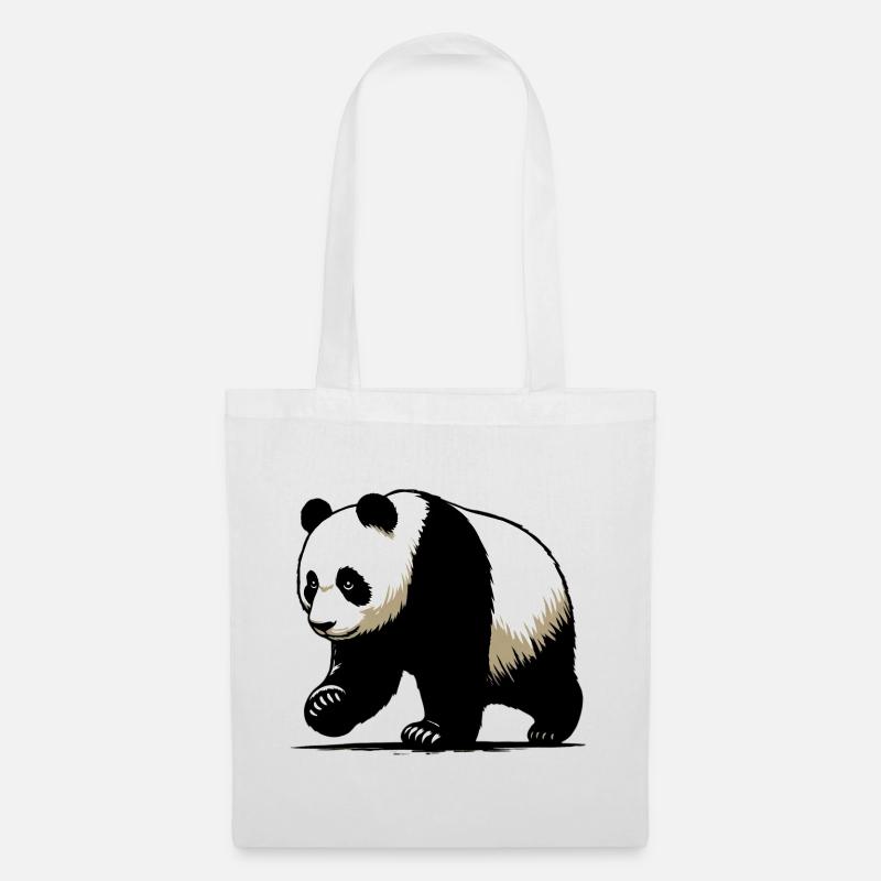 Panda - Stoffbeutel - Weiß