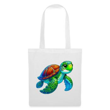 Tortue - Sac en tissu - blanc - Devant