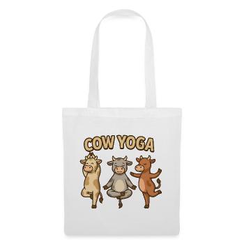 Illustration de yoga de vache - Sac en tissu - blanc - Devant