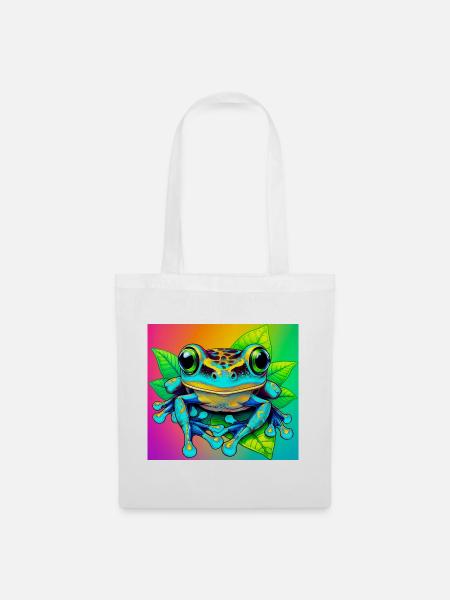 Frosch - Stoffbeutel - Weiß