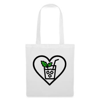 Mojito Heart Cocktail Mint Summer Drink - Tote Bag - white - Front