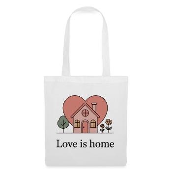 Illustration de maison en cœur pastel - Sac en tissu - blanc - Devant