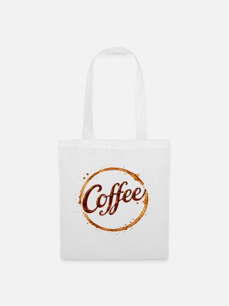 Coffee Tassen Abdruck Illustration - Stoffbeutel - Weiß