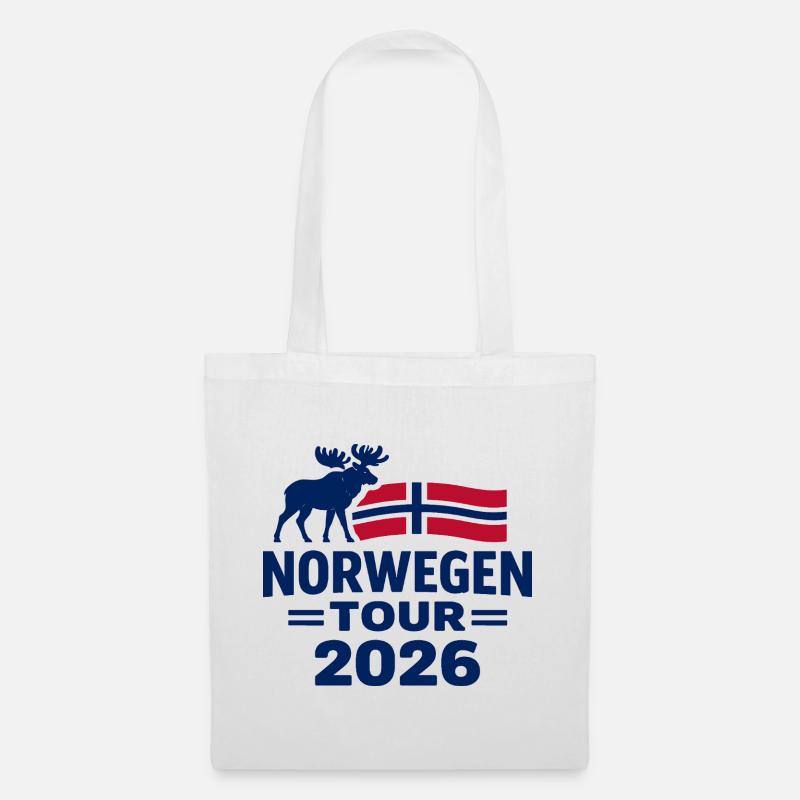 Norwegen Tour 2026 Geschenk Abenteuer - Stoffbeutel - Weiß