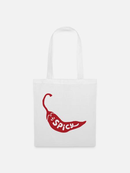 Spicy Chili Pepper Minimalistische Lustige Feinschmeckerin - Stoffbeutel - Weiß