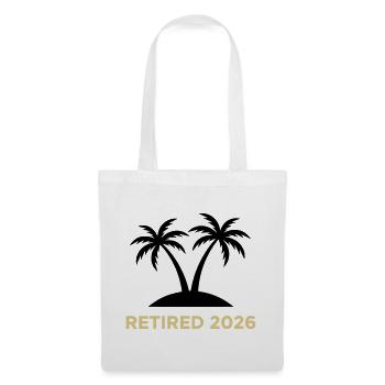 Retired 2026 Pension Palm Trees Logo - Tote Bag - white - Front