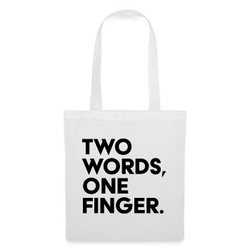 Deux mots Un doigt Chemise drôle - Sac en tissu - blanc - Devant
