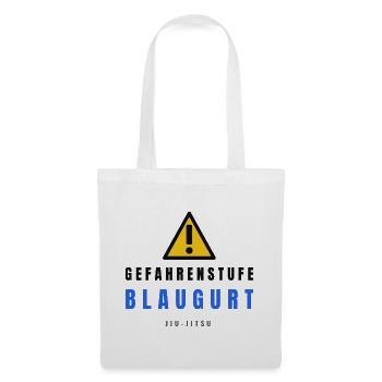 Gefahrstufe BlauGurt JiuJitsu - Stoffbeutel - Weiß - Vorne
