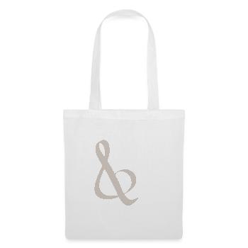 Brauner Ampersand im Punktmuster - Stoffbeutel - Weiß - Vorne