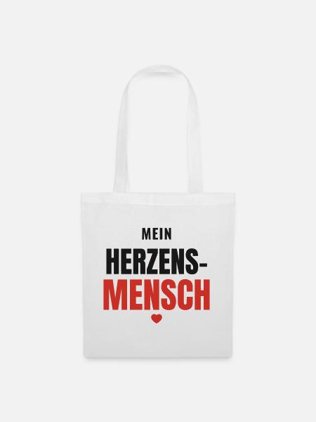 Herzensmensch Lieblingsmensch Freundin Geschenk - Stoffbeutel - Weiß