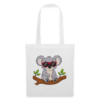 Cooler Koala mit roter Sonnenbrille  - Stoffbeutel - Weiß - Vorne