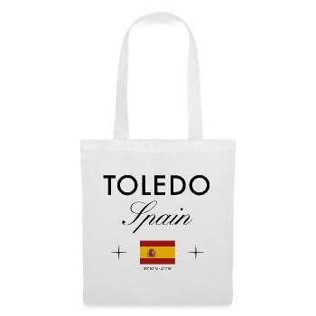 Toledo Spanien Koordinaten Reise Souvenir - Stoffbeutel - Weiß - Vorne