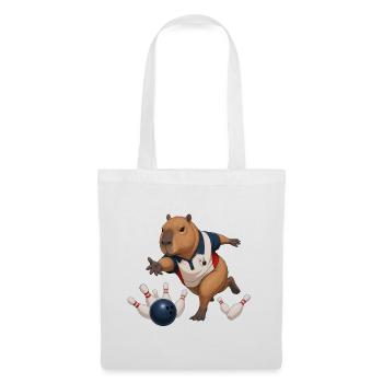 Capybara spielt Bowling - Stoffbeutel - Weiß - Vorne