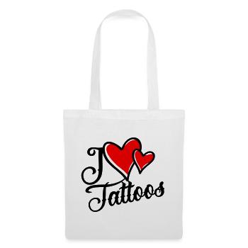 I Love Tattoos - Stoffbeutel - Weiß - Vorne
