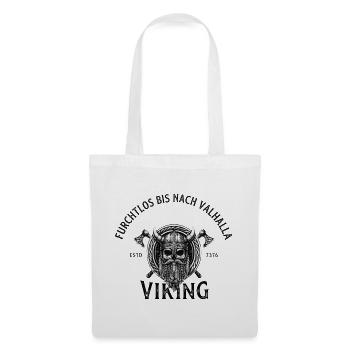 Viking Skull Krieger Emblem - Stoffbeutel - Weiß - Vorne