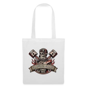 Rockabilly California Garage Skull Racing - Stoffbeutel - Weiß - Vorne
