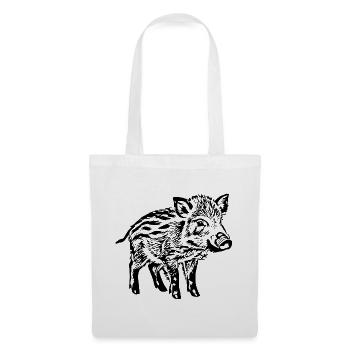 Wildschwein Frischlinge Geschenkidee Jäger   - Stoffbeutel - Weiß - Vorne