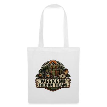 Weekend Recon Team – Retro-Outdoor-Abzeichen - Stoffbeutel - Weiß - Vorne