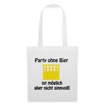 Gelbe Bierflaschen Silhouetten Rack - Stoffbeutel - Weiß - Vorne