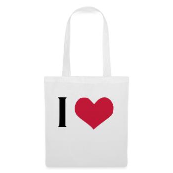 I LOVE - Sac en tissu - blanc - Devant