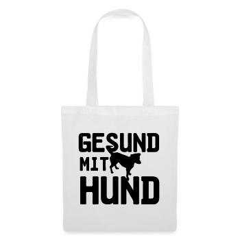 Gesund mit Hund, Hunde, Tier, Medizin, Geschenk - Stoffbeutel - Weiß - Vorne