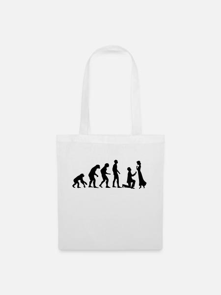 EVOLUTION HEIRATSANTRAG! - Stoffbeutel - Weiß