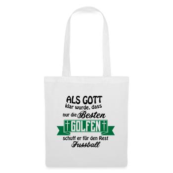 Als Gott Golfen Fussball - Stoffbeutel - Weiß - Vorne