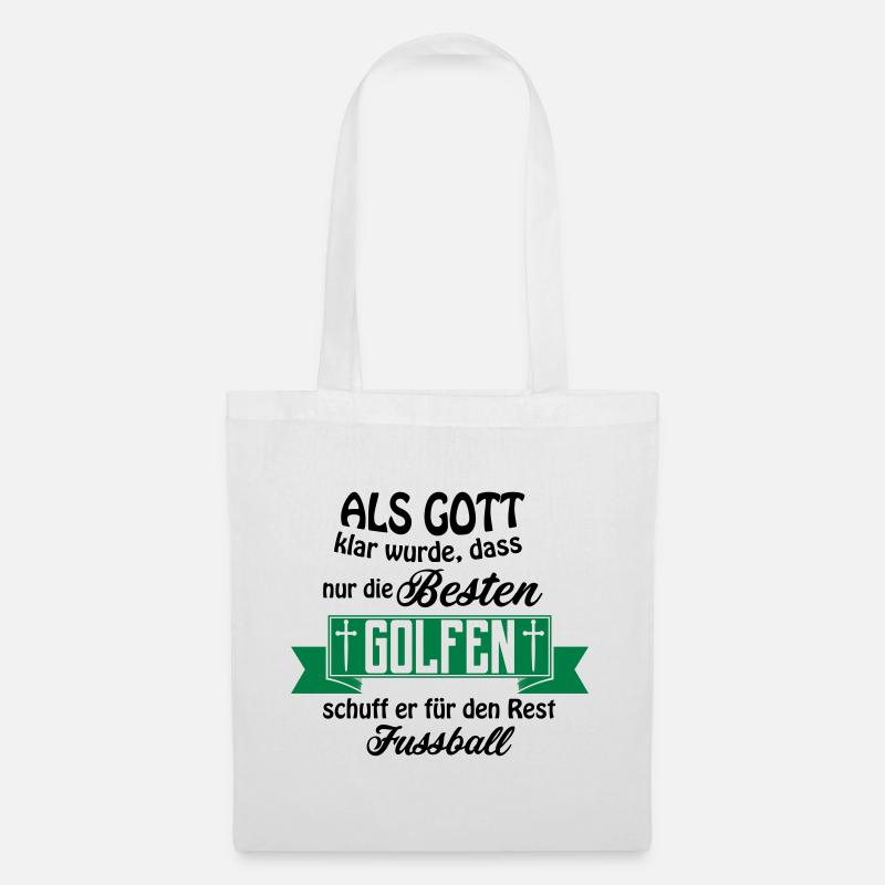 Als Gott Golfen Fussball - Stoffbeutel - Weiß