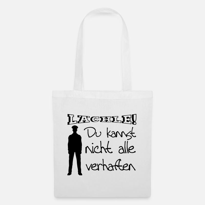 Polizei Geschenk Polizist lustig Spruch Beruf Fun - Stoffbeutel - Weiß
