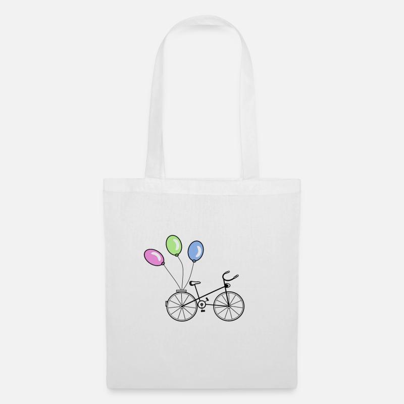 Fahrrad mit Heckantrieb - Stoffbeutel - Weiß