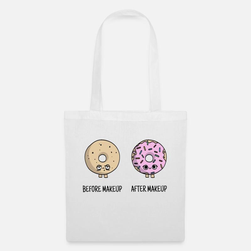 süße Make-Up Donuts Geschenk - Stoffbeutel - Weiß